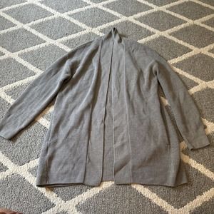 Lululemon Merino Heathered Grey Gull wool blend rib long wrap Sweater‎ SIZE 2